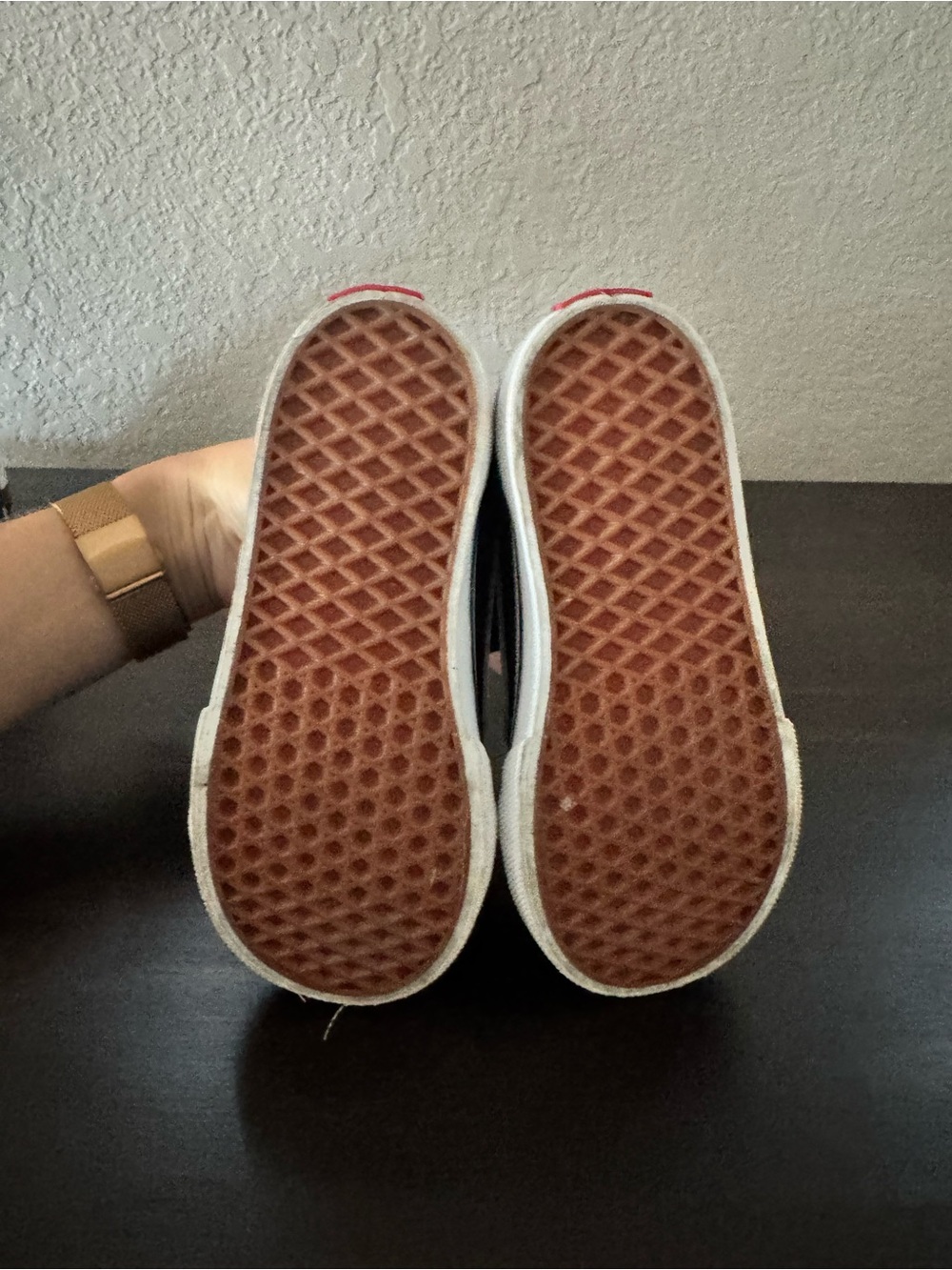 Vans Kids Black and White Velcro Old Skool Sneakers - Picture 5 of 5
